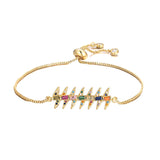 18K Women Bangle Colorful Crystal Zircon Bracelet