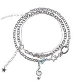 Y2K Star Notes Pendant Necklace for Women