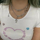 Y2K Star Notes Pendant Necklace for Women