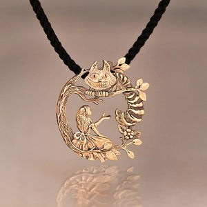Alice's Adventures In Wonderland Necklace on Branch Pendant