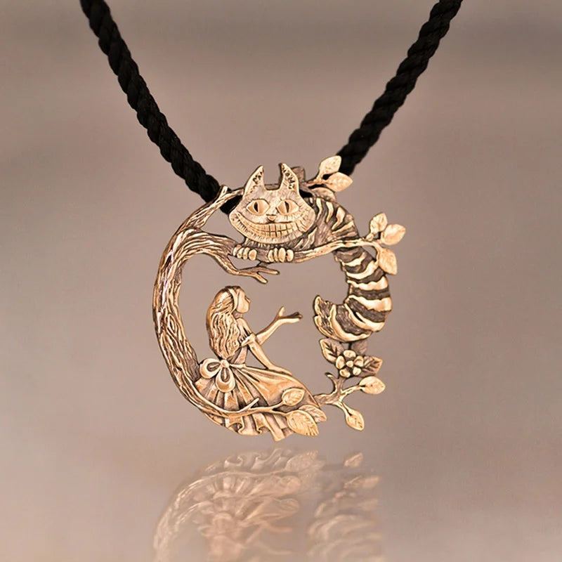 Alice's Adventures In Wonderland Necklace on Branch Pendant