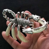 Chinese Teeth of wolves Tibetan silver Scorpion Necklace