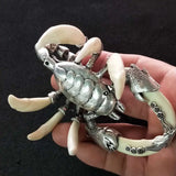 Chinese Teeth of wolves Tibetan silver Scorpion Necklace