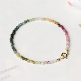 2mm Rainbow Tourmaline Bracelet Women's Swanf Stone Brazil Gradual INS Niche