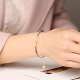 2mm Rainbow Tourmaline Bracelet Women's Swanf Stone Brazil Gradual INS Niche