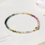 2mm Rainbow Tourmaline Bracelet Women's Swanf Stone Brazil Gradual INS Niche
