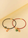 Thin 1.5mm Steel Wire Rope Bracelet Red/Black 15-20cm