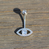 925 Silver Eye Belly Button Ring Navel Piercing Body Jewelry Decorations