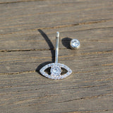 925 Silver Eye Belly Button Ring Navel Piercing Body Jewelry Decorations
