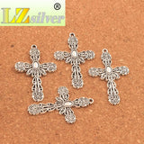 Eye Flower Filigree Cross Charm Beads Pendant DIY Jewelry L444