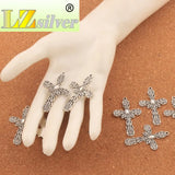 Eye Flower Filigree Cross Charm Beads Pendant DIY Jewelry L444