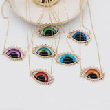 Eye Geometric Necklace Metal Gorgeous Eye Chain Necklace 619