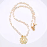 Eye Of the Devil Freshwater Pearl Pendant Necklace