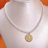 Eye Of the Devil Freshwater Pearl Pendant Necklace