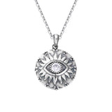 Zircon Eye Shape Pendant Necklace, S925 Silver Jewelry for Women