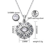 Zircon Eye Shape Pendant Necklace, S925 Silver Jewelry for Women