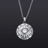 Zircon Eye Shape Pendant Necklace, S925 Silver Jewelry for Women
