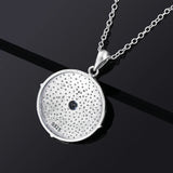 Zircon Eye Shape Pendant Necklace, S925 Silver Jewelry for Women