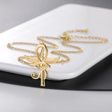 Egypt Wing Protection Charm Pendant Ankh Cross Religious Necklace for Women