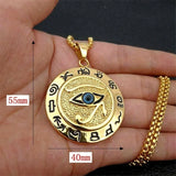 Eye of Horus Muslim Rune Pattern Necklace Men's Pendant
