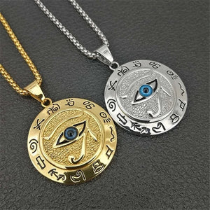 Eye of Horus Muslim Rune Pattern Necklace Men's Pendant