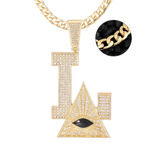 Eye of Providence Pendant Iced Out Hip Hop Punk Necklace