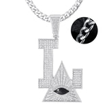 Eye of Providence Pendant Iced Out Hip Hop Punk Necklace