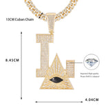 Eye of Providence Pendant Iced Out Hip Hop Punk Necklace