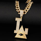 Eye of Providence Pendant Iced Out Hip Hop Punk Necklace