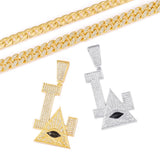 Eye of Providence Pendant Iced Out Hip Hop Punk Necklace