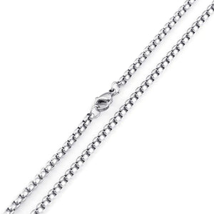 EyeYoYo 3/4mm Stainless Steel Square Pearl Link Chains Necklace