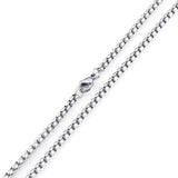 EyeYoYo 3/4mm Stainless Steel Square Pearl Link Chains Necklace