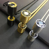 EyeYoYo Dumbbell Fit Pendant Necklace Fitness Jewelry Men