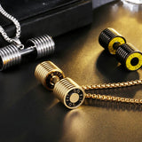 EyeYoYo Dumbbell Fit Pendant Necklace Fitness Jewelry Men
