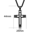EyeYoYo Cross Stainless Steel Choker Necklace for Men
