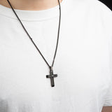 EyeYoYo Cross Stainless Steel Choker Necklace for Men