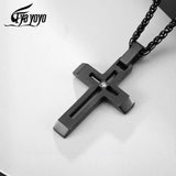 EyeYoYo Cross Stainless Steel Choker Necklace for Men