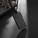 EyeYoYo High Men Military Army Carbon Fiber Charm Dog Tags Necklace