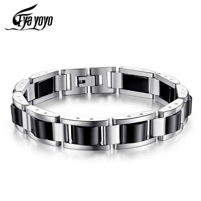 EyeYoYo Men's 316L Stainless Steel Magnetic Bracelet - Domineering Thick Design