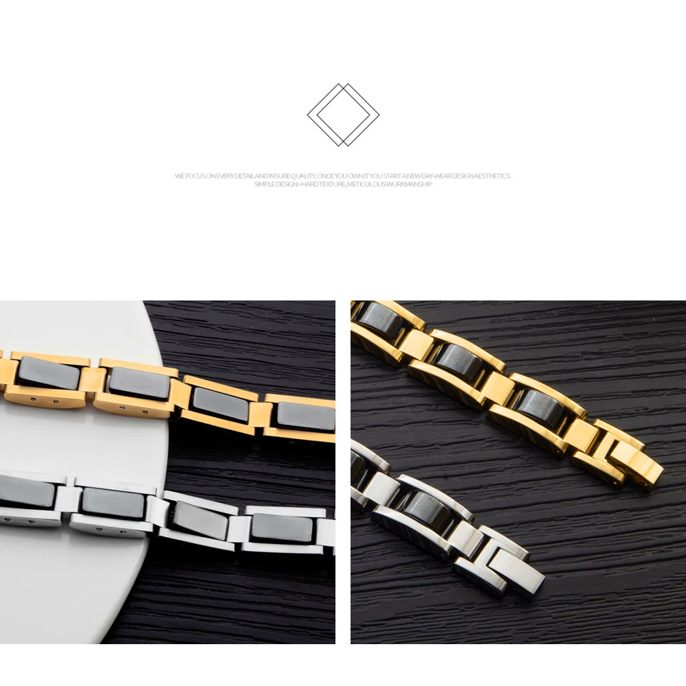 EyeYoYo Men's 316L Stainless Steel Magnetic Bracelet - Domineering Thick Design
