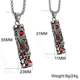 EyeYoYo Men's Dragon Pendant Necklace Stainless Steel Hip Hop Animal Jewelry