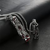 EyeYoYo Men's Dragon Pendant Necklace Stainless Steel Hip Hop Animal Jewelry