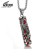 EyeYoYo Men's Dragon Pendant Necklace Stainless Steel Hip Hop Animal Jewelry