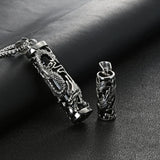 EyeYoYo Men's Dragon Pendant Necklace Stainless Steel Hip Hop Animal Jewelry