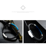 EyeYoYo Titanium Steel Leather Bracelet for Couple