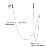 Silver Eyeglass Chain Necklace Stainless Steel Links Holder