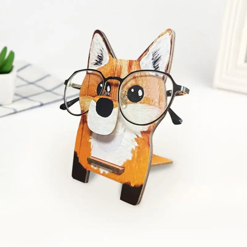 Fox Cat Glasses Holder Wooden Household Decor Kid Gift