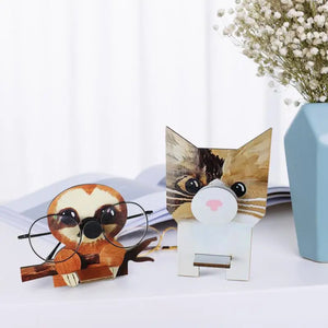 Fox Cat Glasses Holder Wooden Household Decor Kid Gift