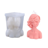 Closed Eyes Girl Clay Candle UV Crystal Epoxy Resin Mold