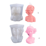 Closed Eyes Girl Clay Candle UV Crystal Epoxy Resin Mold